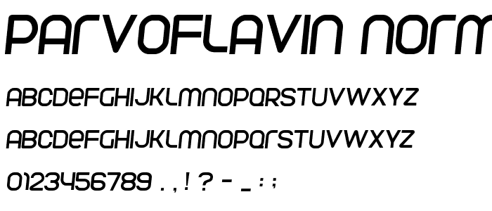 Parvoflavin Normal Skew font